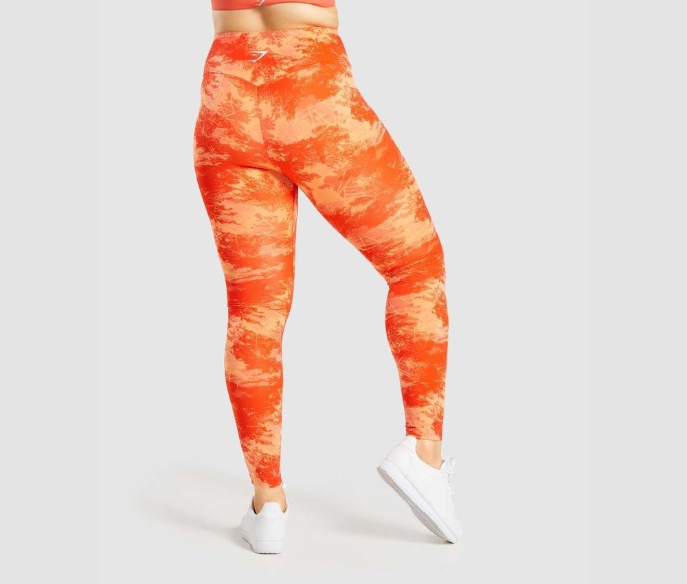 Buy 100% Authentic Gymshark Leggings Online - Training Leggings Womens  Orange Camo Print